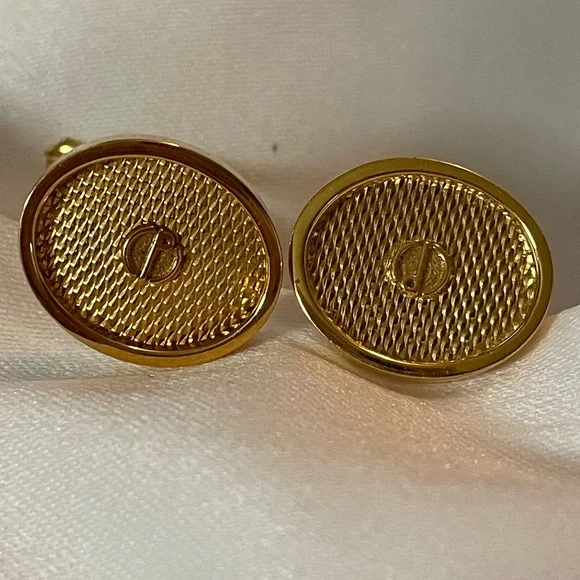 Authentic Alfred Dunhill Oval Gold Plated Cufflinks